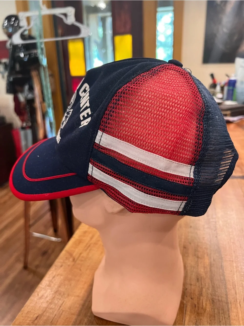 Navy and Red Embroidered Baseball Cap
